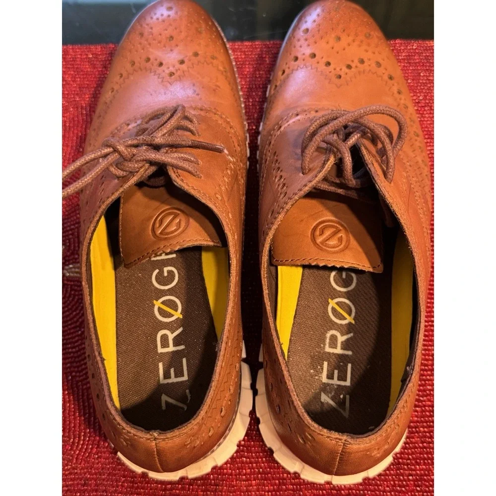 Cole Haan ZERØGRAND Wingtip Oxford Men's Size 8M Brown Leather Brogue Shoes